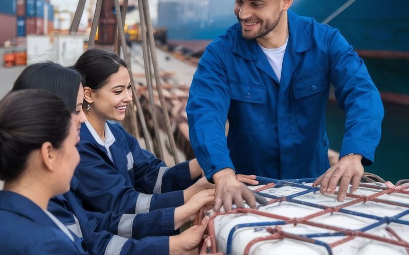 trabajador-masculino-que-trabaja-junto-con-un-equipo-femenino-en-un-puerto-de-carga-maritima